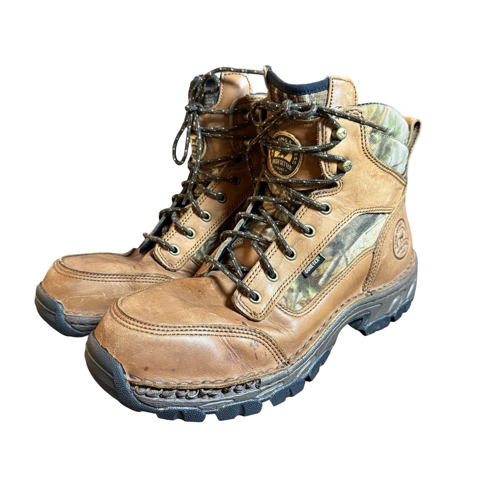 Irish Setter Hunt Red Wing Mens 11.5 Brown Camo Gore-Tex Boots Waterproof READ